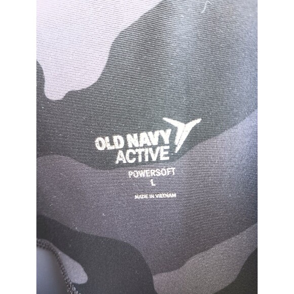 Old Navy Active Joggers Women’s Size Large Gray Camo Powersoft High-Rise Go-Dry - Picture 2 of 5